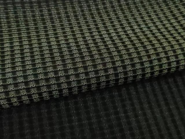 平和屋着物＊極上　夏物　西陣　夏お召　手織　横段文　黒地　証紙付き　逸品　DZAB7603kh6