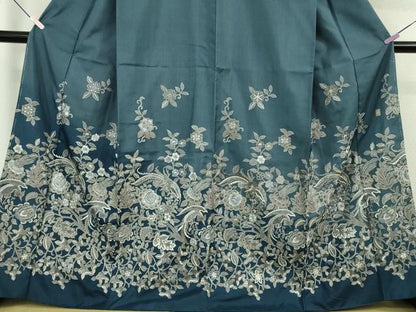 平和屋本店●極上　中国三大刺繍 蘇州刺繍 総刺繍 本場大島紬 訪問着 更紗花文 金糸 中昌紬織物謹製　証紙付き　逸品　未使用　DZAB7607kh6