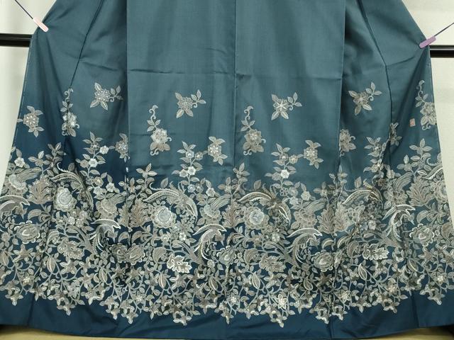 平和屋本店●極上　中国三大刺繍 蘇州刺繍 総刺繍 本場大島紬 訪問着 更紗花文 金糸 中昌紬織物謹製　証紙付き　逸品　未使用　DZAB7607kh6