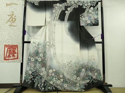 平和屋本店●極上　吉乃一廉　幻の辻が花　訪問着　暈し染め　銀通し地　逸品　DZAB7612kh6