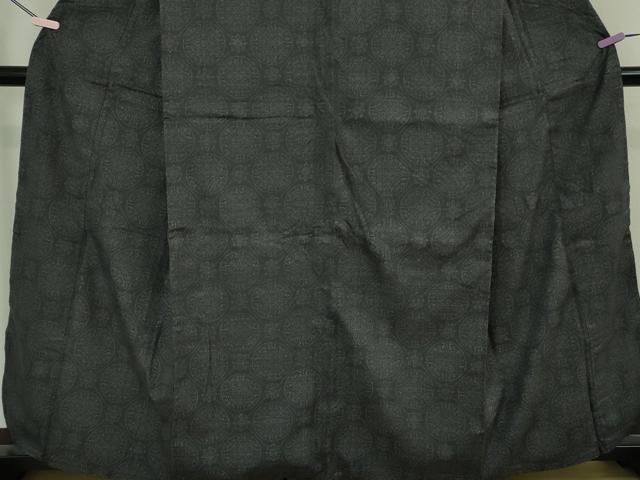 平和屋本店●極上　本場結城紬　重要無形文化財　100亀甲　菱丸文　褐色地　証紙付き　逸品　DZAB7615kh6