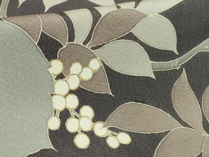 平和屋本店●極上　訪問着　刺繍　南天枝葉文　褐色地　金彩　逸品　DZAB7618kh6