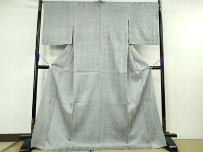 平和屋着物▽極上　名門　藤娘きぬたや・総絞り　杢目絞り　小紋　単衣　ロング丈　逸品　DZAB7620kh6
