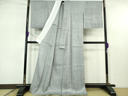 平和屋着物▽極上　名門　藤娘きぬたや・総絞り　杢目絞り　小紋　単衣　ロング丈　逸品　DZAB7620kh6