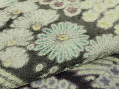平和屋着物●極上　中国三大刺繍　相良刺繍　訪問着　舞花文　暈し染め　黒地　銀通し地　逸品　DZAB7621kh6