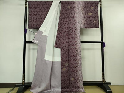 平和屋着物●極上 越後十日町の一流染匠 桐屋・翠山工房 訪問着 花唐草文 暈し染め 金銀彩 金通し地 ロング丈 やまと誂製 逸品 DZAB7633kh6