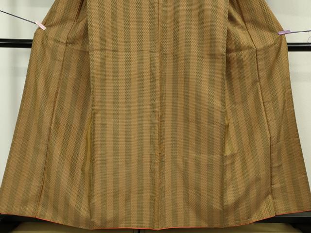 平和屋本店●極上　山下八百子　本場黄八丈　市松綾織　紬　間道　逸品　DZAB7634kh6