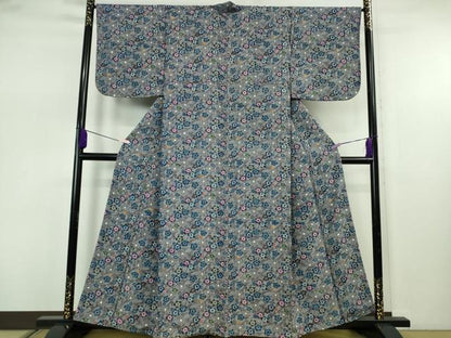 平和屋本店●極上　本場琉球紅型　小紋　花尽くし　逸品　DZAB7642kh6
