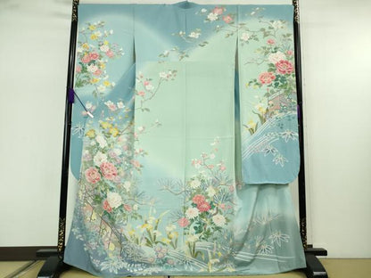 平和屋本店●極上　振袖　友禅　作家物　玉峰　吉祥花文　暈し染め　逸品　未使用　DZAB7650kh6