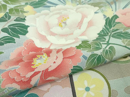 平和屋本店●極上　振袖　友禅　作家物　玉峰　吉祥花文　暈し染め　逸品　未使用　DZAB7650kh6