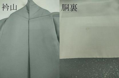 平和屋着物●極上　人間国宝・羽田登喜男　色留袖　鴛鴦　暈し染め　灰青色地　金銀彩　逸品　DZAB7651kh6