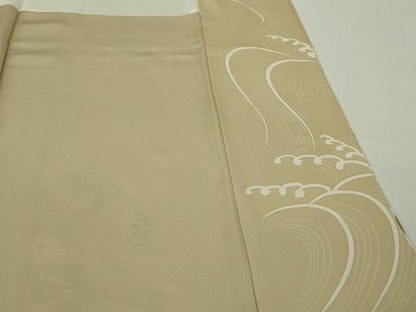 平和屋本店●極上　訪問着　刺繍　花筏　蜂蜜色地　金彩　逸品　未使用　DZAB7652kh6