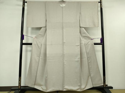 平和屋着物●極上　色無地　小石丸　花唐草地紋　枯野色　反端付き　逸品　未使用　DZAB7661kh6