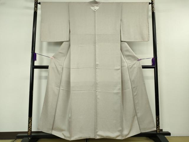 平和屋着物●極上　色無地　小石丸　花唐草地紋　枯野色　反端付き　逸品　未使用　DZAB7661kh6
