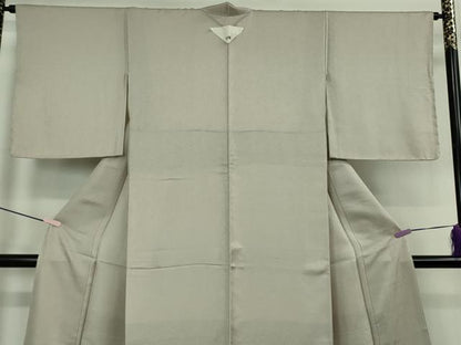 平和屋着物●極上　色無地　小石丸　花唐草地紋　枯野色　反端付き　逸品　未使用　DZAB7661kh6