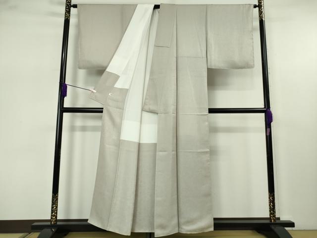平和屋着物●極上　色無地　小石丸　花唐草地紋　枯野色　反端付き　逸品　未使用　DZAB7661kh6