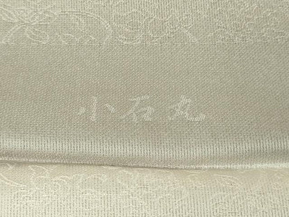 平和屋着物●極上　色無地　小石丸　花唐草地紋　枯野色　反端付き　逸品　未使用　DZAB7661kh6
