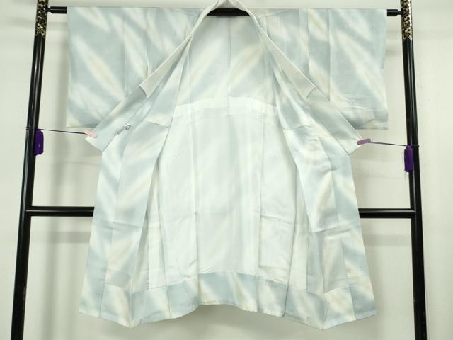 平和屋着物▽極上　BANKANわものや　お召・長襦袢(無双仕立て)セット　単衣　花唐草地紋　鉄紺色　逸品　DZAB7665kh6