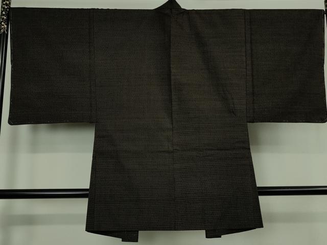 平和屋本店●極上　男性　国指定重要無形文化財　本場久米島紬　手織　アンサンブル　長羽織セット　逸品　未使用　DZAB7666kh6