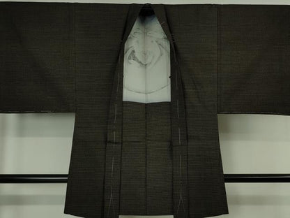 平和屋本店●極上　男性　国指定重要無形文化財　本場久米島紬　手織　アンサンブル　長羽織セット　逸品　未使用　DZAB7666kh6