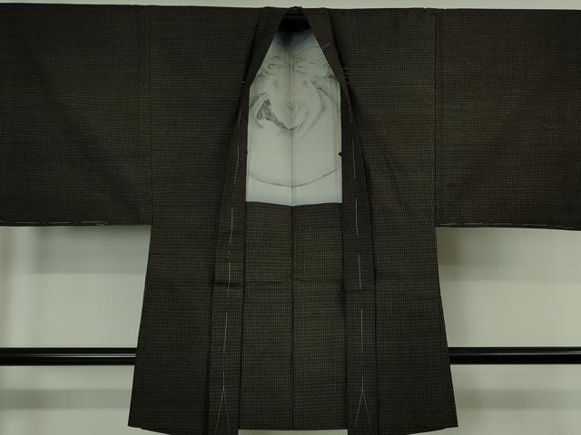 平和屋本店●極上　男性　国指定重要無形文化財　本場久米島紬　手織　アンサンブル　長羽織セット　逸品　未使用　DZAB7666kh6