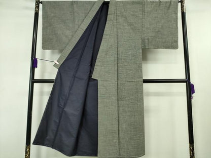 平和屋本店●極上　男性　紬　網代織　反端付き　逸品　未使用　DZAB7669kh6
