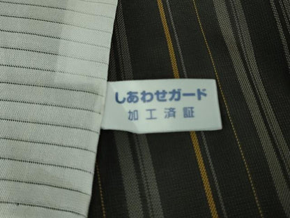 平和屋本店＊希少　夏物　本場黄八丈　夏黄八　黒八丈　紗紬　縞　逸品　DZAB7673kh6