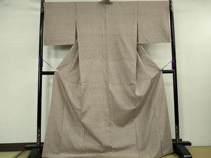 平和屋本店●極上　本場結城紬　重要無形文化財　100亀甲　総詰め　胡桃染色地　逸品　DZAB7679kh6