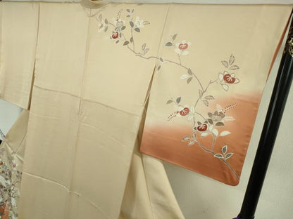 平和屋本店●極上　創業460年・千總　訪問着　枝橘　浅黄色地　暈し染め　金彩　高島屋扱い　反端付き　逸品　DZAB7684kh6