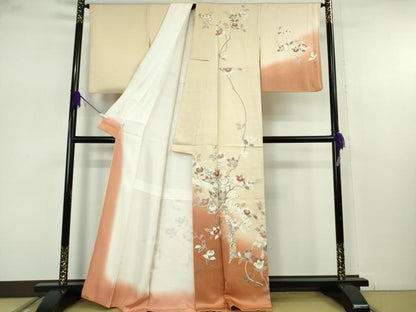 平和屋本店●極上　創業460年・千總　訪問着　枝橘　浅黄色地　暈し染め　金彩　高島屋扱い　反端付き　逸品　DZAB7684kh6