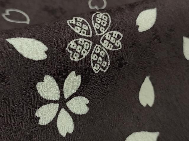 平和屋本店●極上　洛楽人工房　訪問着　桜散らし　紅消鼠色地　ロング丈　反端付き　逸品　未使用　DZAB7685kh6