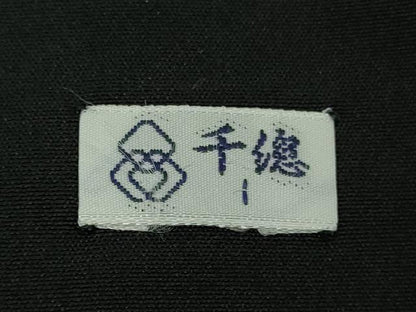 平和屋本店●極上　創業460年・千總　小紋　黒地　金彩　銀通し地　タグ付き　逸品　未使用　DZAB7687kh6