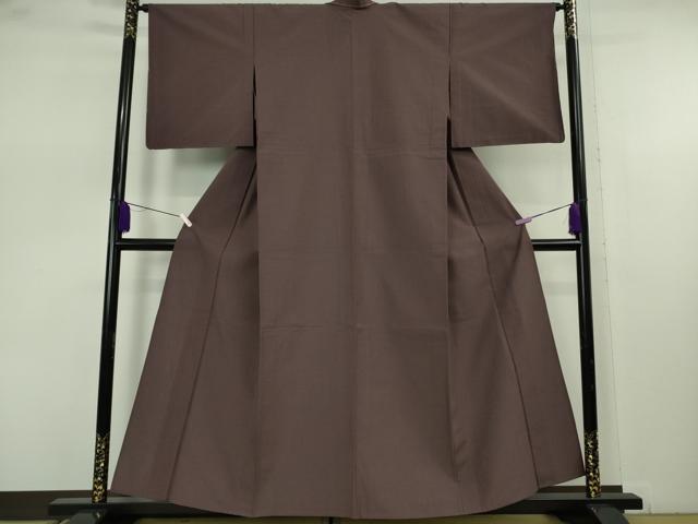 平和屋本店▽極上 綿薩摩 東郷織物謹製 手織 単衣 みじん格子 濃
