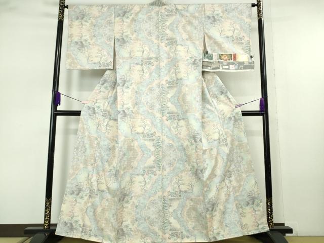 平和屋本店●極上　都喜ヱ門　本場大島紬　白大島　藤白泥　7マルキ　道長風光　藤絹織物謹製　証紙付き　逸品　DZAB7692kh6