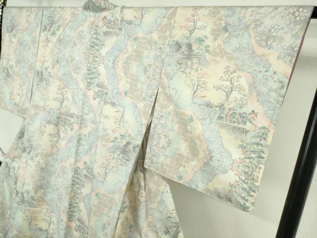 平和屋本店●極上　都喜ヱ門　本場大島紬　白大島　藤白泥　7マルキ　道長風光　藤絹織物謹製　証紙付き　逸品　DZAB7692kh6