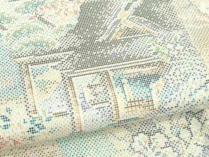 平和屋本店●極上　都喜ヱ門　本場大島紬　白大島　藤白泥　7マルキ　道長風光　藤絹織物謹製　証紙付き　逸品　DZAB7692kh6