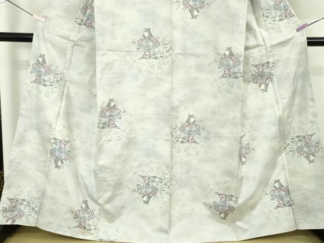 平和屋本店●極上　都喜ヱ門　本場大島紬　白大島　7マルキ　さわやかに舞う　藤絹織物謹製　証紙付き　逸品　未使用　DZAB7693kh6