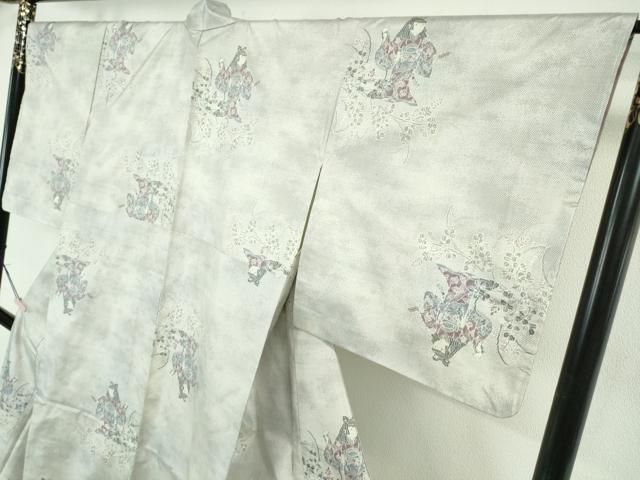 平和屋本店●極上　都喜ヱ門　本場大島紬　白大島　7マルキ　さわやかに舞う　藤絹織物謹製　証紙付き　逸品　未使用　DZAB7693kh6