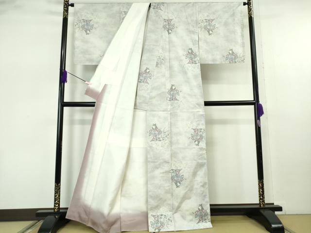 平和屋本店●極上　都喜ヱ門　本場大島紬　白大島　7マルキ　さわやかに舞う　藤絹織物謹製　証紙付き　逸品　未使用　DZAB7693kh6