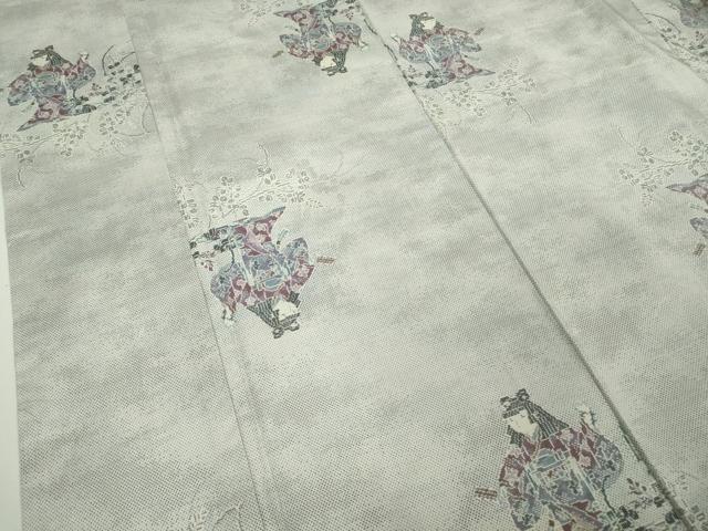 平和屋本店●極上　都喜ヱ門　本場大島紬　白大島　7マルキ　さわやかに舞う　藤絹織物謹製　証紙付き　逸品　未使用　DZAB7693kh6