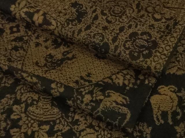 平和屋本店●極上　白泥染の第一人者・絣の魔術師 恵積五郎 本場大島紬 訪問着 恵大島織物謹製　9マルキ　切嵌鳥獣花文　逸品　DZAB7695kh6