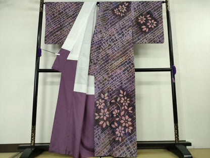 平和屋着物●極上　菅原工房　菅原結作　漢方染紬　訪問着　草花文　逸品　未使用　DZAB7698kh6