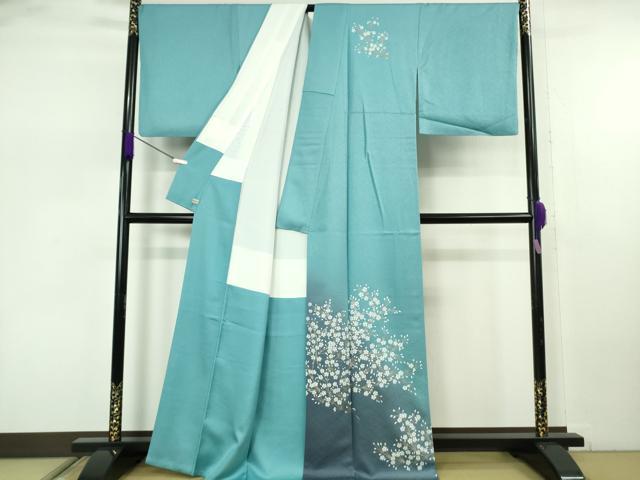 平和屋本店●極上　金彩友禅　卓越技能者・名工・和田光正　訪問着　枝花文　暈し染め　新橋色地　逸品　DZAB7711kh6