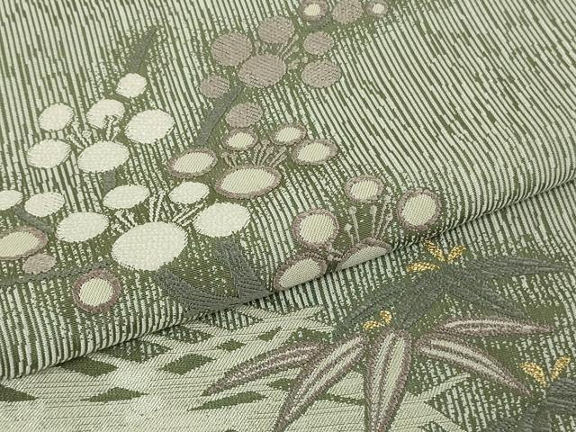 平和屋本店●極上 男性 創業200年・7代目永治屋清左衛門 訪問着 背抜き仕立て お召地 キングサイズ 灰汁色地 金糸 逸品 未使用 DZAB7717kh6