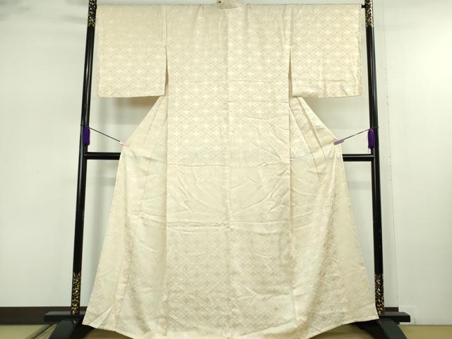 平和屋着物▽極上　BANKANわものや　色無地　単衣　花菱地紋　浅黄色　反端付き　逸品　未使用　DZAB7718kh6