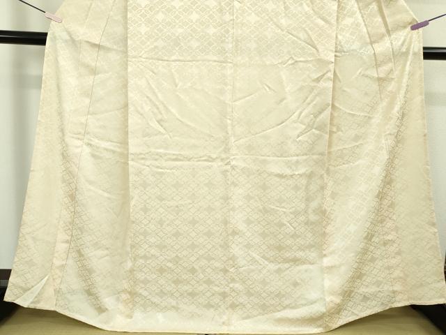 平和屋着物▽極上　BANKANわものや　色無地　単衣　花菱地紋　浅黄色　反端付き　逸品　未使用　DZAB7718kh6