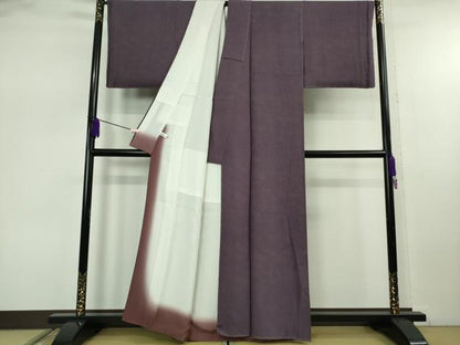 平和屋着物●極上　無形文化財　人間国宝　五嶋敏太郎　江戸小紋　花尽くし　深紫色×黄海松茶色　健勝苑扱い　逸品　未使用　DZAB7723kh6