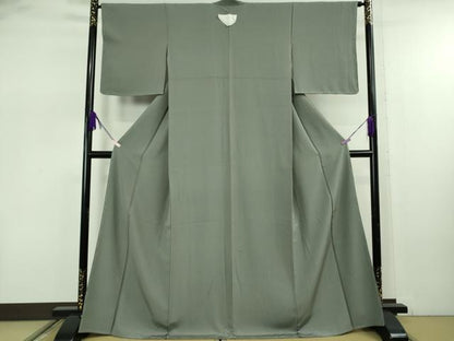 平和屋着物●極上　江戸小紋　輪　豆がら茶色×青磁鼠色　逸品　未使用　DZAB7725kh6