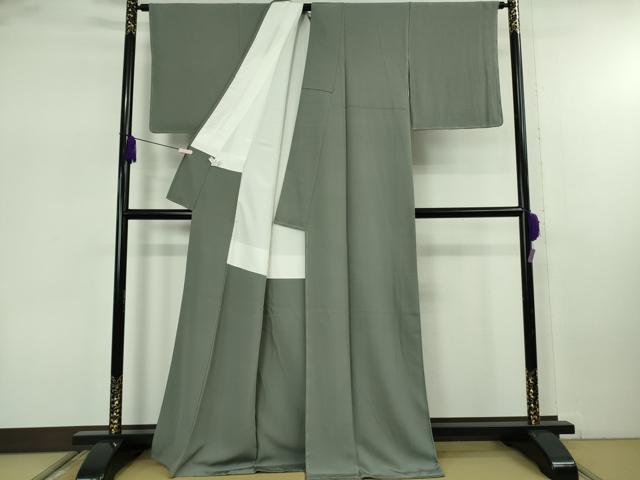 平和屋着物●極上　江戸小紋　輪　豆がら茶色×青磁鼠色　逸品　未使用　DZAB7725kh6
