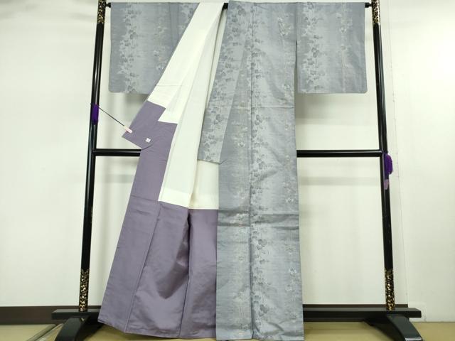 平和屋着物●極上　都喜ヱ門　本場大島紬　白大島　総絣　南天蔦の葉文　藤絹織物謹製　鈴乃屋扱い　逸品　DZAB7727kh6
